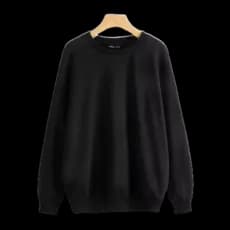 Blusa Moletom Sem Capuz Preto De Qualidade