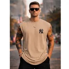 Camiseta Regata Oversized Masculina Estilosa Academia100% Algodão Camisa Cavada Top