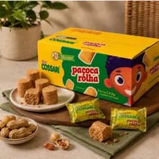 Caixa Paçoca Rolha 100 Unidades - Paçoquinha Doce Lembrancinha Aniversário
