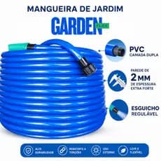 Mangueira de Jardim Flexível PVC Reforçada Completa com Esguicho GARDEM FLEX