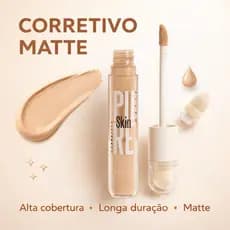 Corretivo Líquido Matte Alta Cobertura com Esponja | Disfarça Olheiras e Imperfeições | 6 Tons | Vivai | Melhor Preço