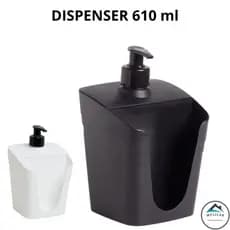Dispenser de Detergente  com Esponja 2 em 1 Porta detergente 610ml com Bico Dosador