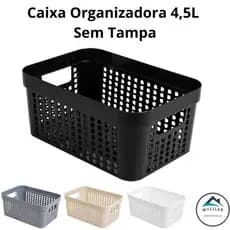 Caixa Organizadora 4,5 Litros 26X18X11,5 cm  Caixa Multiuso  Cesto Organizador
