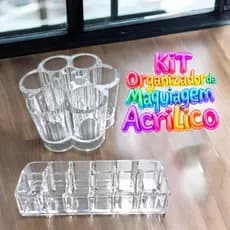 Kit Organizador de Batons em Acrílico - Suporte Prático e Elegante para Seus Cosméticos