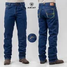 CALÇA COUNTRY ARIATT MASCULINA JEANS GROSSO LARGA RODEIO COWBOY CUT YELLOW STONE COUNTRY