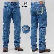 Calça country ariat rodeio Américana laço cowboy cut Ariat yellow stone jeans