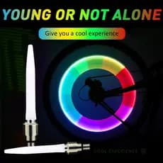 Colorido Da Haste Válvula Cap Para Bicicleta Pneu Roda Lâmpada 2 Pcs Motocicleta Neon Levou De Luz