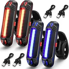 Lâmpada De Cauda Da Bicicleta USB Recarregável Frente Luz Traseira De Segurança COB Aviso 6 Modos À Prova D'água Levou