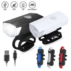 Farol LED Frontal Luz Traseira Da Bicicleta Recarregável USB À Prova D'água Lanterna