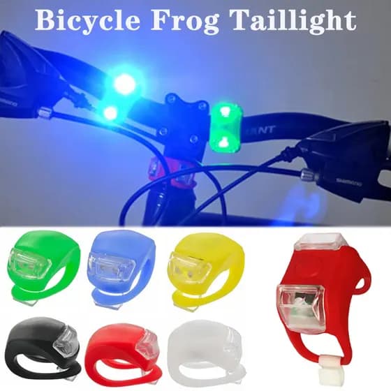 Kit 2 Luz De Segurança Par Bicicleta Led Farol Lanterna Bike Silicone À Prova D'água Noite Ciclismo Lâmpadas De Advertência De Segurança
