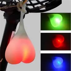 Bicicleta De Silicone Volta Cauda Traseira Ciclismo LED Luz Coração Bola Ovo Lâmpada Segura
