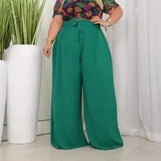 Calça Pantalona Plus Size Feminina: Modelagem Surreal! (Veste do 44 ao 60)