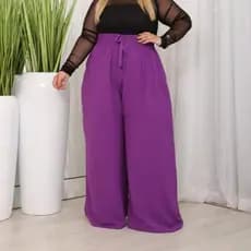 CALÇA PANTALONA ELEGANTE NOVIDADE FLUIDA ATÉ TAM 60 TAMANHO REAL