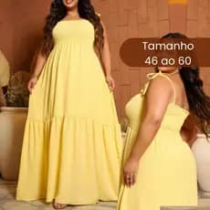 Vestido Longo Plus Size Alça Fluido LUXO