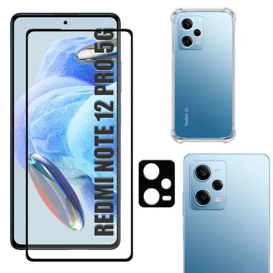 Kit Para Redmi Note 12 Pro 5g | Película 3D - Capa Anti Shock - Película da Câmera 3D