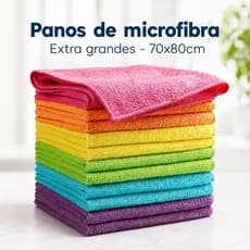 Pano de Chão Microfibra Extra Grande Kit Multiuso Absorvente Limpeza Geral 70x80cm