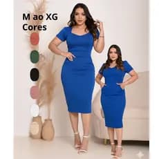 Vestido Feminino Midi Social Com Bolso Manga Curta Princesa Moda Evangélica Casual Modesto Pluzsize