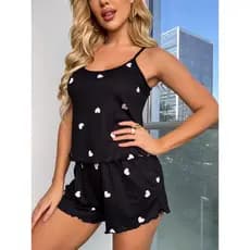 Baby Doll Conjunto Pijama Feminino Mulher Durmir Estampado