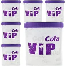 Kit Gel Incolor Para Cabelo Vip Hair 1K Ultra Fixação - 06 Unidades