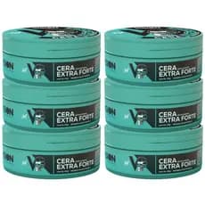 Kit 06 Cera Pomada Modeladora Vision Barber Shop 130g Barba Cabelo Bigode