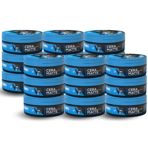 Kit 18 Cera Pomada Modeladora Vision Barber Shop 130g Barba Cabelo Bigode Atacado