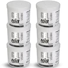 Kit Gel Incolor Vision Barber Shop Mega Fixação 1kg - 06 Unidades