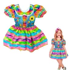 Vestido Festa Junina Infantil Caipirinha Color Jeans