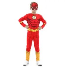 Fantasia Flash Infantil Standard Com Cinto e Máscara
