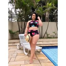 BIQUÍNI FEMININO CINTURA ALTA PLUS SIZE COM FORRO ( M / G / GG / EXG/ G1/ G2 - 36 AO 56 )