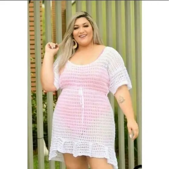 Saida feminina de praia plus size (46 ao 56) roupa de banho saída evangélica