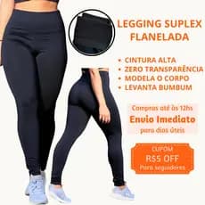 Legging Academia Calça Leg feminina flanelada cintura alta Calca feminina legue Suplex Fitness