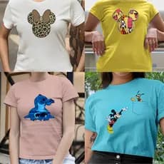 Blusa feminina T Shirt Feminina Blusinha Personagens Desenho Baby Look Feminina Camiseta Feminina Algodão Premium