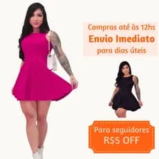 Vestido curto rodado Estilo boneca Vestido canelado curto
