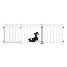 Kit Cercado Grade Portão Pet + 2 Módulos 69cm Proteção Branco