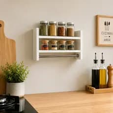 Organizador de Cozinha Porta Temperos Porta Toalha MDF Parede