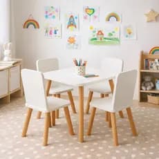 Mesa Infantil Com Cadeiras em MDF  Educativa para Atividades Estudos Refeições  Brincadeiras
