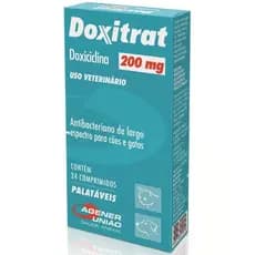 Doxitrat 200mg 24 Comprimidos para Cães e Gatos Agener