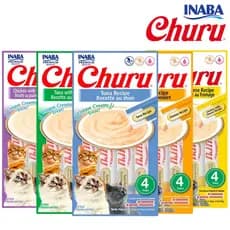 Petisco Churu Inaba Sabor variados c 6 cartelas total 24 tubos