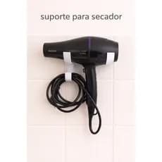 Suporte para Secador de Cabelo Organizador de Parede com Porta Fio