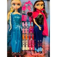 Boneca Frozen kit com 2 Elsa e Anna Musical Articulada 30cm Infantil com acessórios