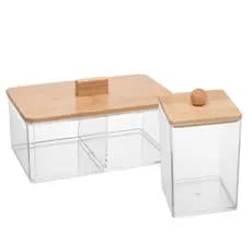 Caixa Organizadora Com Tampa De Bambu My Box - Lyor