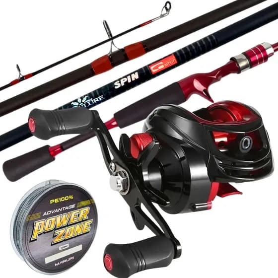 Carretilha 19 Rolamentos Vara Fibra De Vidro Pesca Kit 20 Kg