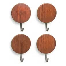 Gancho Wood Redondo Multiuso 04 Pcs Black Bull