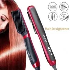 Escova Pente Alisador De Cabelo E Barba Profissional 130°C A 200°C Anti Frizz Aquecimento Rápido Bivolt