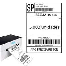 5000 Etiquetas Térmicas 10x15cm Papel Adesivo para Impressora Térmica Envios E-commerce Frete