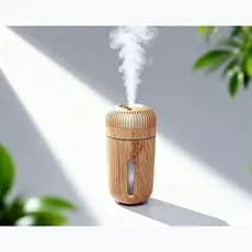 Mini Umidificador USB Madeira 210ml Silencioso Difusor Aromatizador LED Para Quarto Mesa Escritório