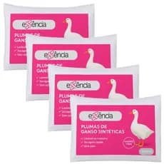 Kit 4 Travesseiros Penas e Plumas de  Ganso Macio Branco Para CamaConfortável