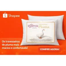 Pack com  4 Travesseiro Pluma de Ganso Luxo Descanso Antiacaro Tamanho Padrão Toque Macio
