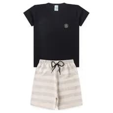 Conjunto Infantil Menino Roupa de Criança masculino Bermuda e Camiseta Atacado Barato L08