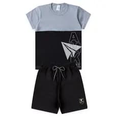 Conjunto Infantil Menino Roupa de Criança masculino Bermuda e Camiseta Atacado Barato L10
